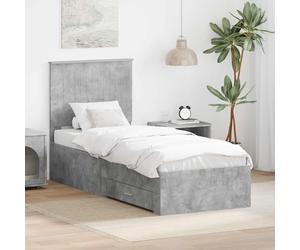 vidaXL Struttura del letto Grigio Certo e Argento 70 x 190 cm