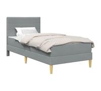 vidaXL Struttura del letto Grigio chiaro 100 x 200 cm Poliestere, Set up per camera da letto moderno, struttura letto resistente, supporto materasso in schiuma rettangolare, arredamento contemporaneo