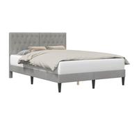 vidaXL Struttura del letto Grigio Chiaro 120 x 190 cm Velluto, Camera Moderna, Letto in Velluto, Design Rettangolare, Setup Pratico, Biancheria Elegante, Stile Funzionale