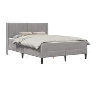 vidaXL Struttura del letto Grigio chiaro 140 x 190 cm Velluto, Arredamento per camera moderna, struttura per letto rettangolare, velluto contemporaneo, materasso morbido e confortevole, design elegan