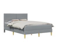 vidaXL Struttura del letto Grigio chiaro 140 x 200 cm Poliestere, Set up per camera da letto moderno, struttura letto resistente, supporto materasso in schiuma rettangolare, arredamento contemporaneo