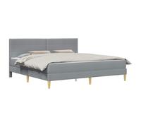 vidaXL Struttura del letto Grigio chiaro 200 x 200 cm Poliestere, Set up per camera da letto moderno, struttura letto resistente, supporto materasso in schiuma rettangolare, arredamento contemporaneo