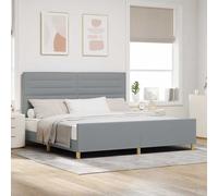 Struttura del letto Grigio chiaro 200 x 200 cm Tessuto