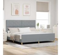 vidaXL Struttura del letto Grigio chiaro 200 x 200 cm Tessuto