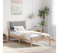 vidaXL Struttura del Letto Grigio Chiaro 80 x 190 cm Pino massello, Letto in Pino Moderno, Piattaforma Rettangolare, arredo Minimalista con testiera per la Tua Camera