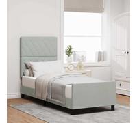 vidaXL Struttura Letto in Velluto Grigio Chiaro 80x200 cm