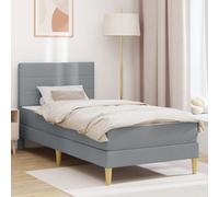 vidaXL Struttura del letto Grigio chiaro 90 x 190 cm Poliestere, Set up per camera da letto moderno, struttura letto resistente, supporto materasso in schiuma rettangolare, arredamento contemporaneo