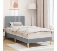 vidaXL Struttura del letto Grigio chiaro 90 x 190 cm Tessuto, Letto moderno per camera da letto, design elegante rettangolare, arredamento chic, semplice da montare, soluzione di sonno stilosa, accen