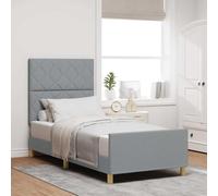 vidaXL Struttura del letto Grigio chiaro 90 x 190 cm Tessuto