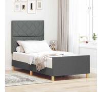 vidaXL Struttura del letto Grigio scuro 100 x 200 cm Tessuto