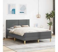 vidaXL Struttura del letto Grigio scuro 120 x 200 cm Poliestere, Set up per camera da letto moderno, struttura letto resistente, supporto materasso in schiuma rettangolare, arredamento contemporaneo