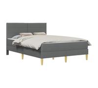 vidaXL Struttura del letto Grigio scuro 140 x 190 cm Poliestere, Set up per camera da letto moderno, struttura letto resistente, supporto materasso in schiuma rettangolare, arredamento contemporaneo