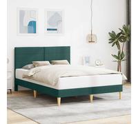 vidaXL Struttura letto con testiera grigio scuro, 153 x 203 cm, elegante struttura per letto rettangolare, tessuto in compensato, rete a doghe, perfetta per la tua camera da letto moderna
