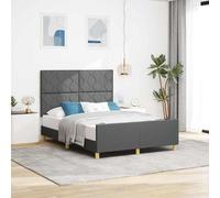 vidaXL Struttura del letto Grigio scuro 160 x 200 cm Tessuto