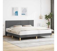 vidaXL Struttura del letto Grigio Scuro 180 x 200 cm Tessuto, Struttura Letto Rectangolare Elegante, Soluzione Dormire Moderna, Stile Chic per la Camera, Design Sleek