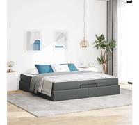 vidaXL Struttura del letto Grigio scuro 180 x 200 cm Tessuto