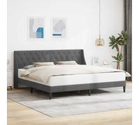 vidaXL Struttura del letto Grigio scuro 180 x 200 cm Velluto, Elegante telaio letto moderno in velluto chic, compensato durevole, mobili per camera contemporanea per un sonno confortevole