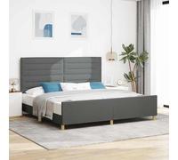 vidaXL Struttura del letto Grigio scuro 200 x 200 cm Tessuto
