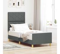 vidaXL Struttura del letto Grigio scuro 80 x 200 cm Tessuto