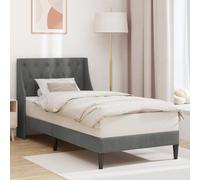 vidaXL Struttura del letto Grigio scuro 90 x 190 cm Velluto