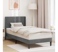 vidaXL Struttura del letto Grigio Scuro 90 x 190 cm Velluto, Camera da letto elegante, struttura letto moderna, rivestimento in velluto resistente, arredamento per un sonno lussuoso