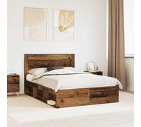 vidaXL Struttura del Letto Legno Vecchio 140 x 190 cm Pino massello, Mobili per Camera da Letto Moderni, Forma Rettangolare, Materiali Durevoli per Vita Confortevole, Vano Funzionale, Design Elegante