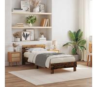 vidaXL Struttura del Letto Legno Vecchio 90 x 190 cm Legno Multistrato, Letto Moderno, Mobile da Camera Resistente, LED con USB, Design Chic e Stiloso, Uso Multiplo Rettangolare