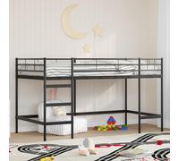 vidaXL Struttura del letto loft per bambini Nero 80 x 200 cm Acciaio
