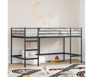 vidaXL Struttura del letto loft per bambini Nero 80 x 200 cm Acciaio