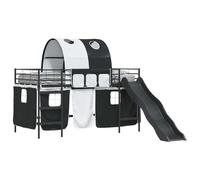 vidaXL Struttura del letto loft per bambini Nero 90 x 200 cm Metallo, Letto loft per bambini, rettangolare, design moderno, telaio durevole, area di gioco, ambiente avventuroso