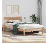 vidaXL Struttura del letto Marrone 100 x 200 cm Legno di pino massello