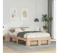 vidaXL Struttura del letto Marrone 120 x 190 cm Legno di pino massello
