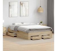 vidaXL Struttura del letto Marrone 120 x 190 cm Legno multistrato