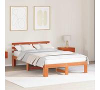 vidaXL Struttura del letto Marrone 135 x 190 cm Legno massello di pino