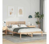 vidaXL Struttura del letto Marrone 135 x 190 cm Pino massello
