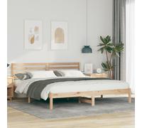vidaXL Struttura del letto Marrone 200 x 200 cm Legno di pino massello