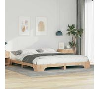 vidaXL Struttura Letto a Terra con archiviazione Marrone 200 x 210 cm, Letto Basso, Mobile Compatto per Dormire, Elegante Telaio a Terra, Accessorio Minimalista per la Camera.