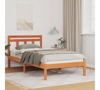 vidaXL Struttura del letto Marrone 75 x 190 cm Legno di pino massello