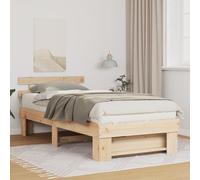 vidaXL Struttura del letto Marrone 75 x 190 cm Legno di pino massello