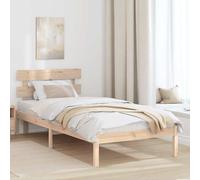 vidaXL Struttura Letto con Testiera 80X200 cm Legno Massello di Pino per Camera da Letto Minimalista Durevole Facile da Montare Nessuna Rete Necessaria. Singolo Piattaforma Marrone Adulti 80 X 200