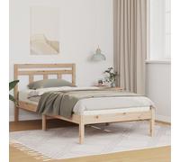 vidaXL Struttura letto in legno di pino naturale con supporto regolabile, sfruttare lo spazio e testiera moderna. Dimensioni del letto 90 x 200 cm, include scomparti e re