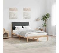 vidaXL Struttura del Letto marrone e grigio scuro 135 x 190 cm