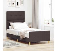 vidaXL Struttura del letto Marrone scuro 100 x 200 cm Tessuto