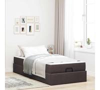 vidaXL Struttura del letto Marrone scuro 100 x 200 cm Tessuto