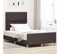 vidaXL Struttura del letto Marrone scuro 120 x 190 cm Tessuto, Letto in tessuto minimalista, design contemporaneo, comfort eccezionale per una camera elegante.