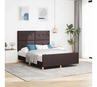 vidaXL Struttura del letto Marrone scuro 140 x 200 cm Tessuto