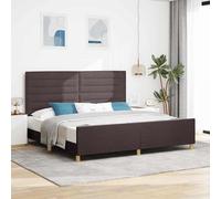 vidaXL Struttura del letto Marrone scuro 200 x 200 cm Tessuto
