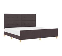 vidaXL Struttura del letto Marrone scuro 200 x 200 cm Tessuto | Look moderno con bottoni che aggiungono un tocco di ostruzione in legno ingegnerizzato resistente, Proprio