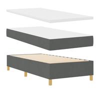 vidaXL Struttura del letto moderna con bottoni trapuntati Grigio Tessuto 90 X 200 cm Design elegante Costruzione in legno ingegnerizzato Uso per adulti Seduta confortevole Funzionalità di stoccaggio M