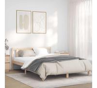 vidaXL Struttura del letto Naturale 152 x 203 cm, Letto alla moda, design rettangolare, costruzione in pino solido, arredo camera contemporanea, soluzione per dormire resistente